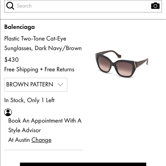 Balenciaga Accessories - Balenciaga Black Cat-Eye Sunglasses. Black